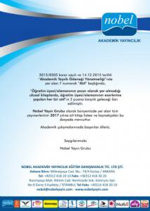 Nobel Yayın Grubu 2017 Akademik Kaynakça