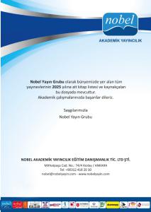 2025 - NOBEL YAYIN GRUBU - AKADEMİK KAYNAKÇA